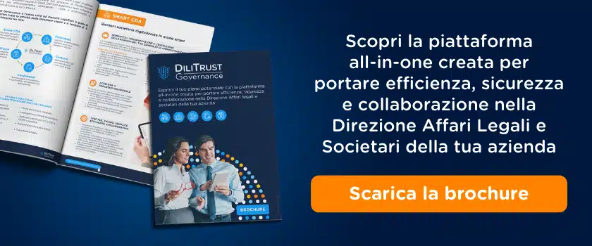 Scopri la piattaforma
all-in-one creata per
portare efficienza, sicurezza e collaborazione nella Direzione Affari Legali e Societari della tua azienda