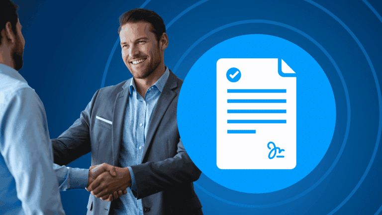 Laptop showing an intercompany agreement workflow with a digital process integration icon