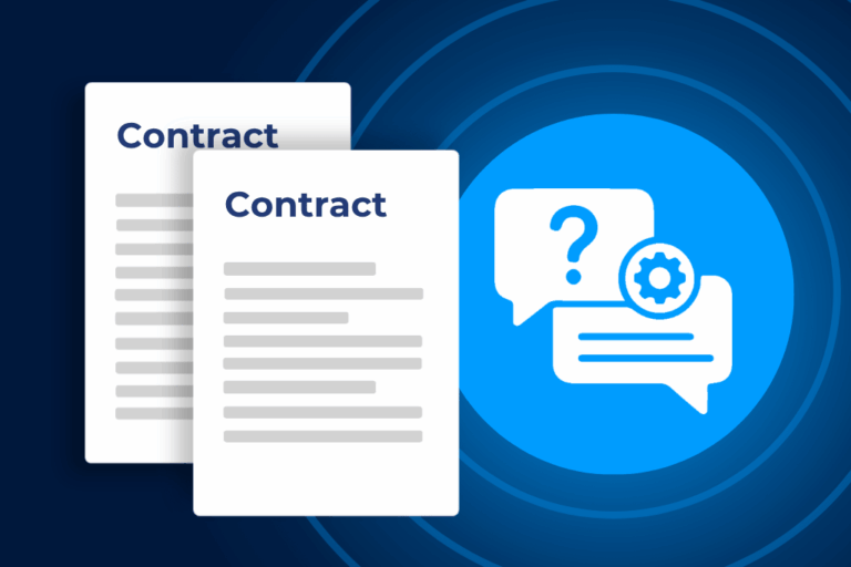 Two contracts being reviewed side by side, illustrating the contract negotiation process for in-house legal teams