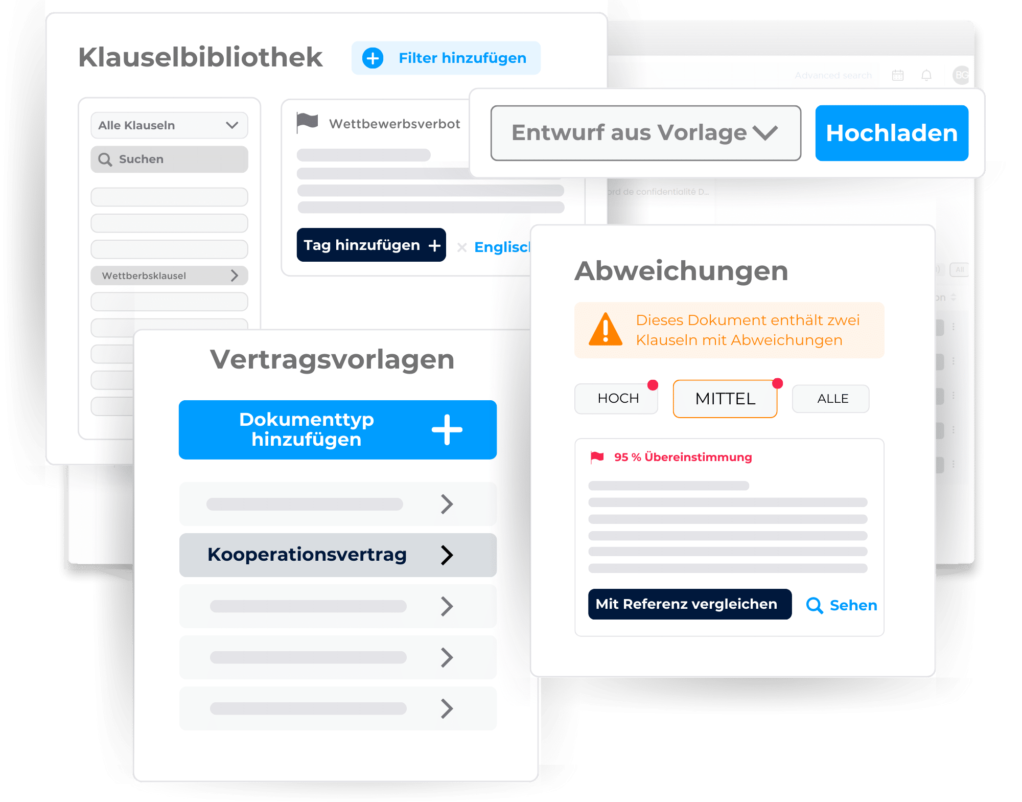 contract wireframe, represent the features