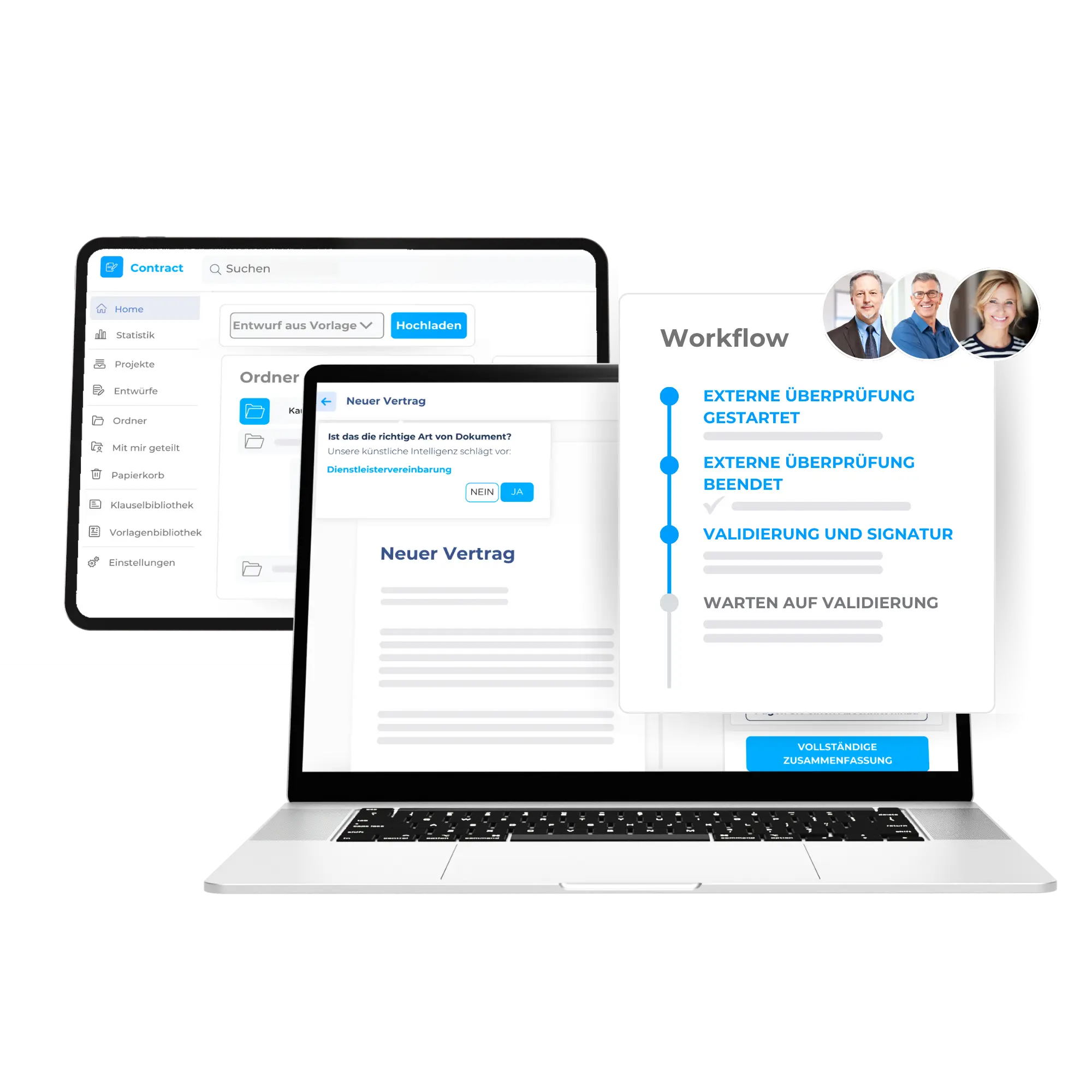 Mock up of contract generation powered by IA