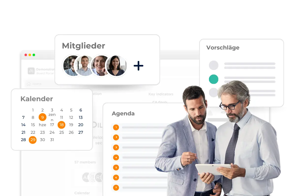 Two collaborators use board portal