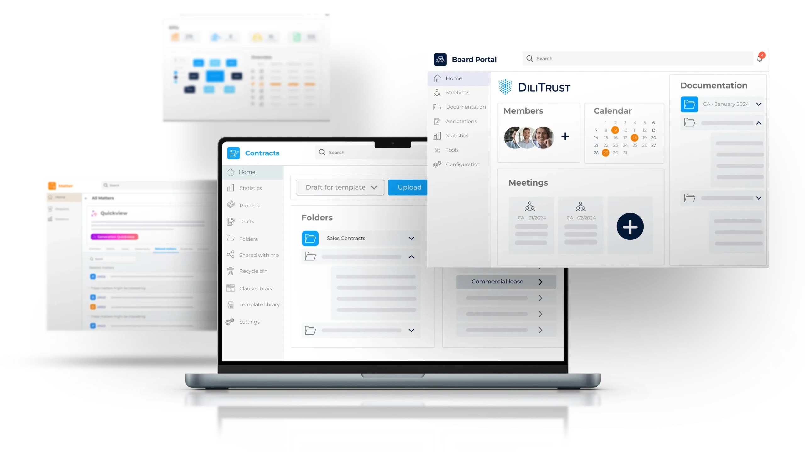 Collaborators using Dilitrust solution, a solution for Corporate and Legal Activities