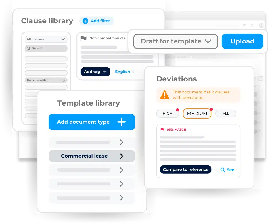 Contract wireframe for showcase the benefits of the features, 