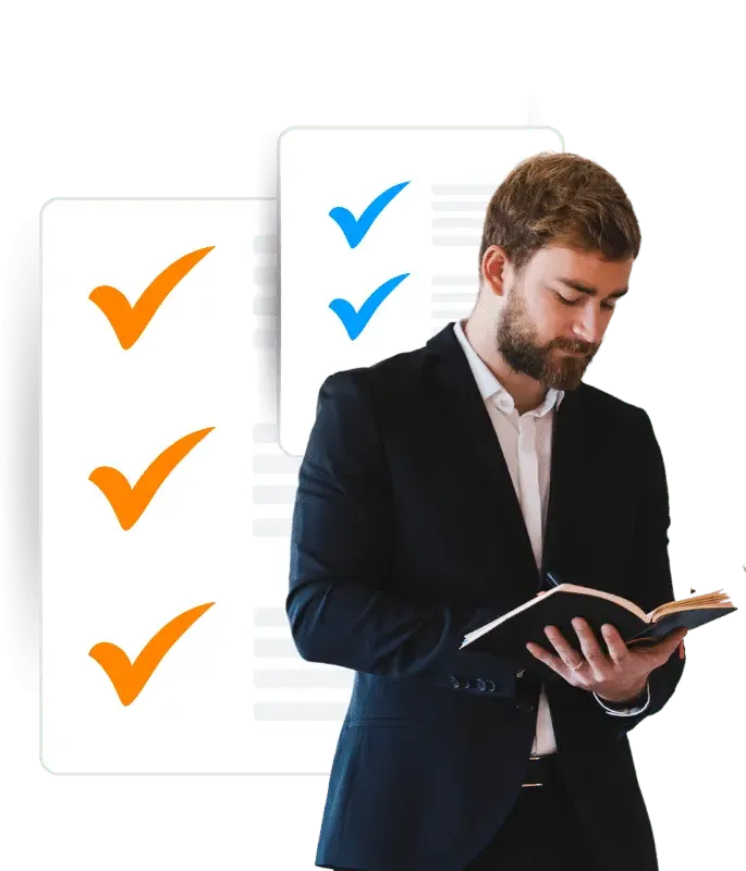 Suite wireframe with people for showcase the benefits of the features