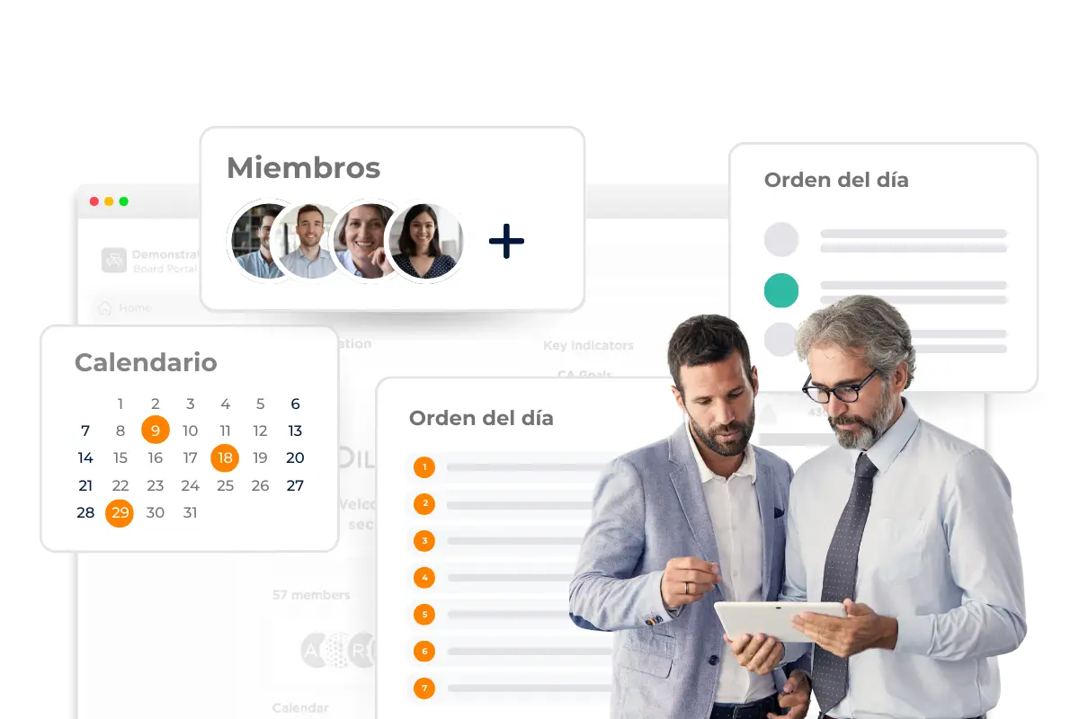 Empleados que organizan la gestión de sus reuniones en el módulo Organismos Digitalizados