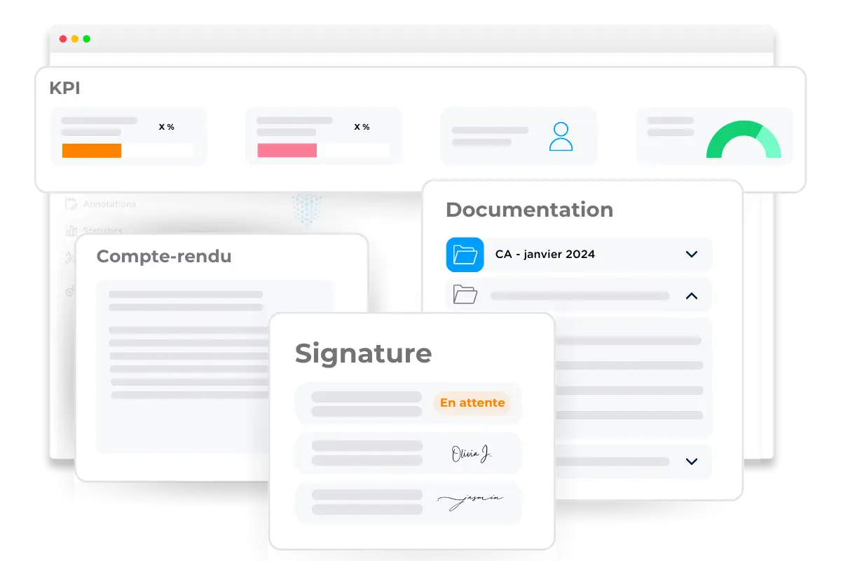 Interface du module après la réunion