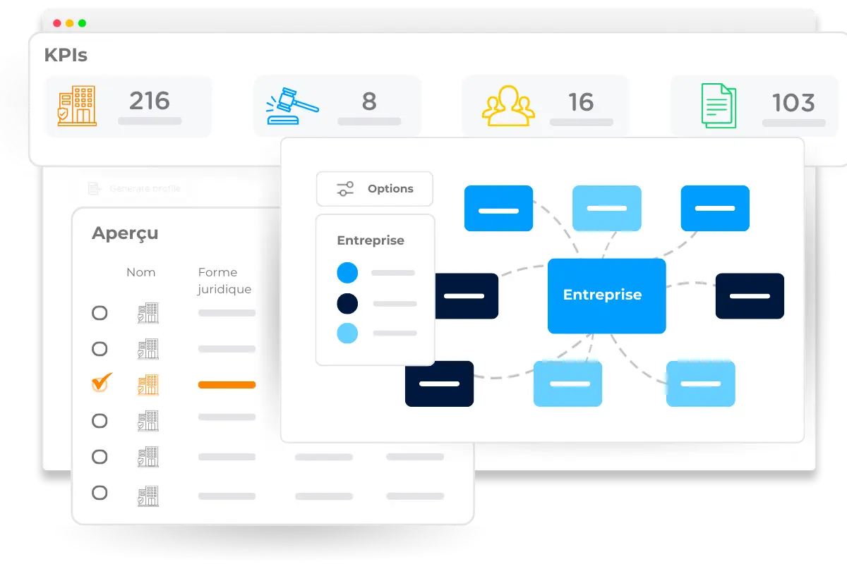 Interface du module Entités Juridiques