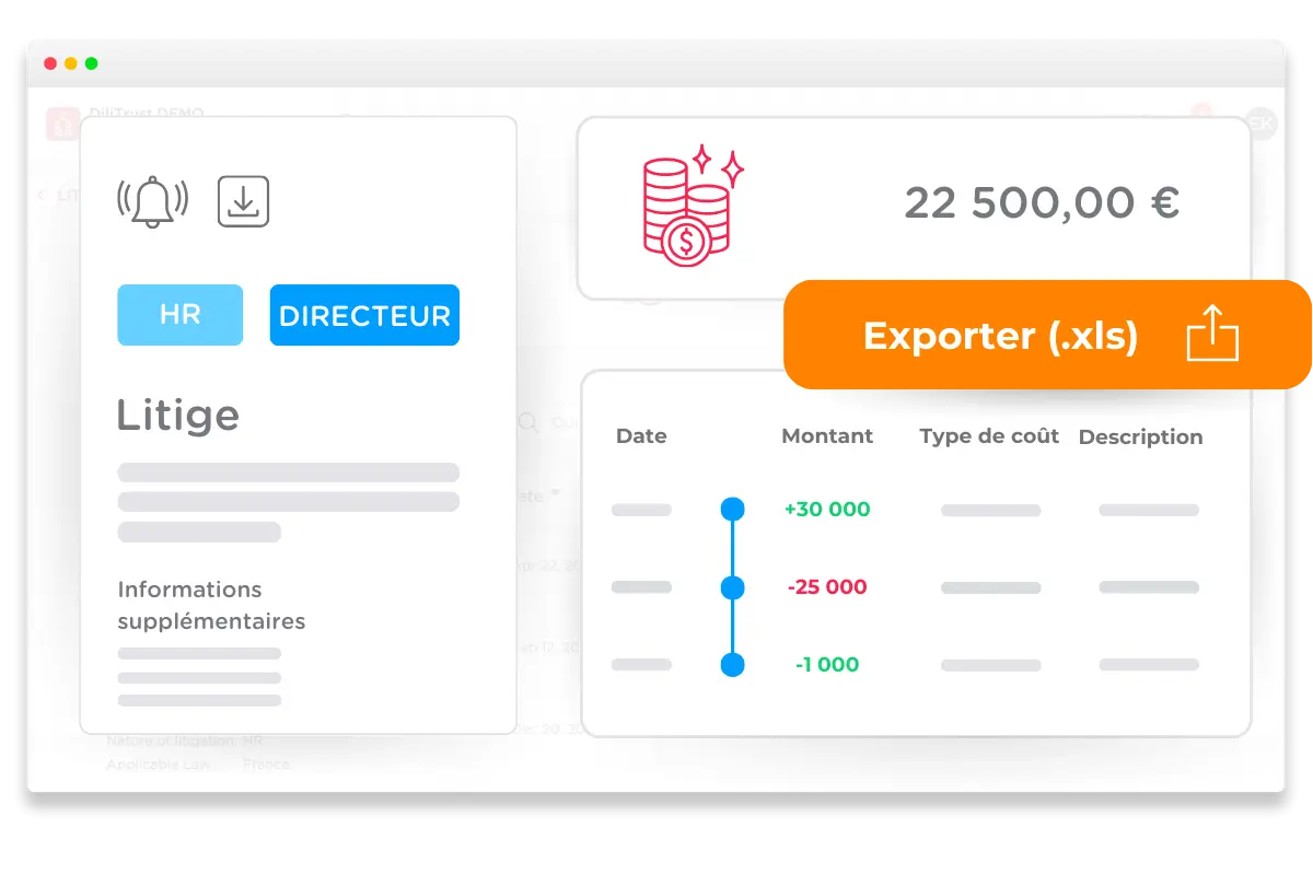 Interface du module Litige & Contentieux