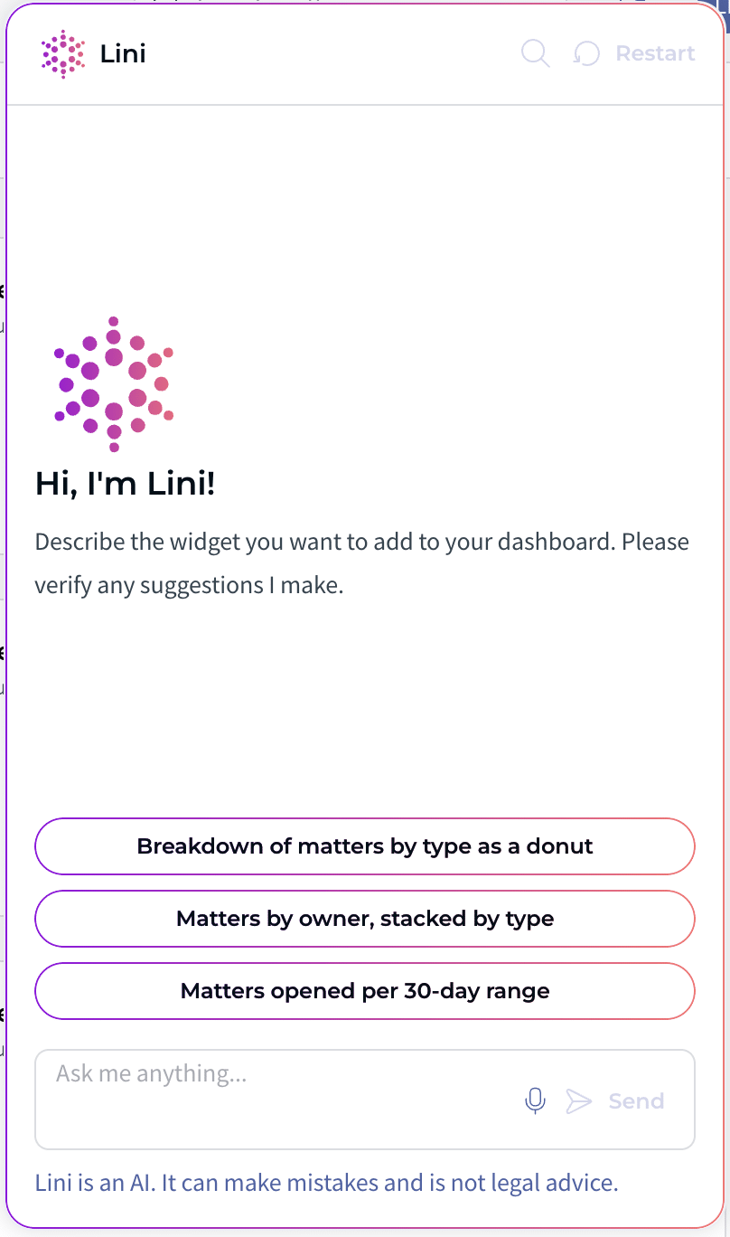 Matter Management AI chatbot Lini