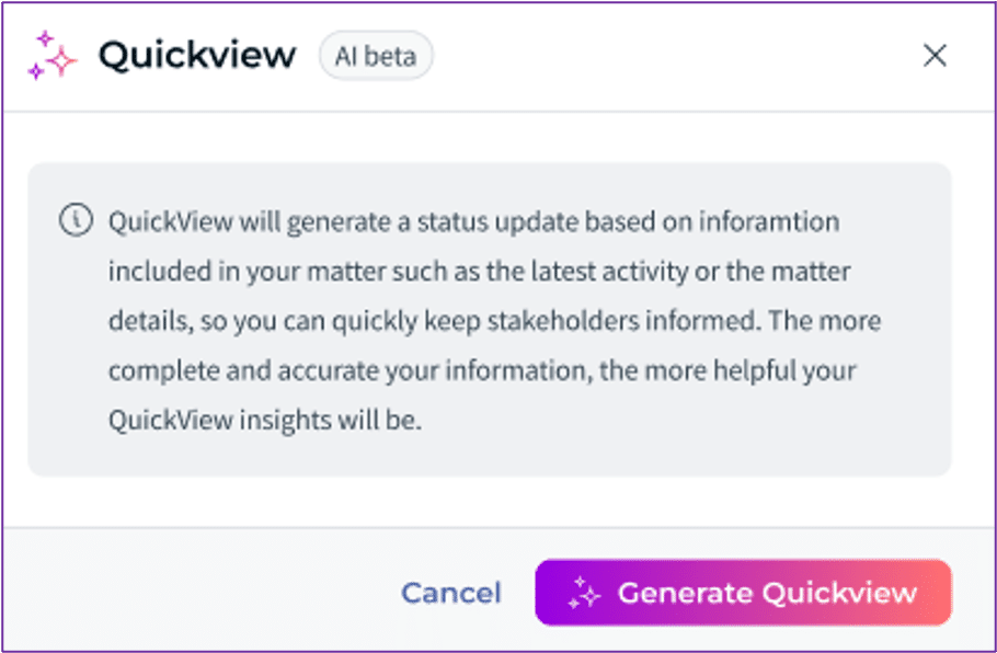 Matter Management by DiliTrust quick view feature